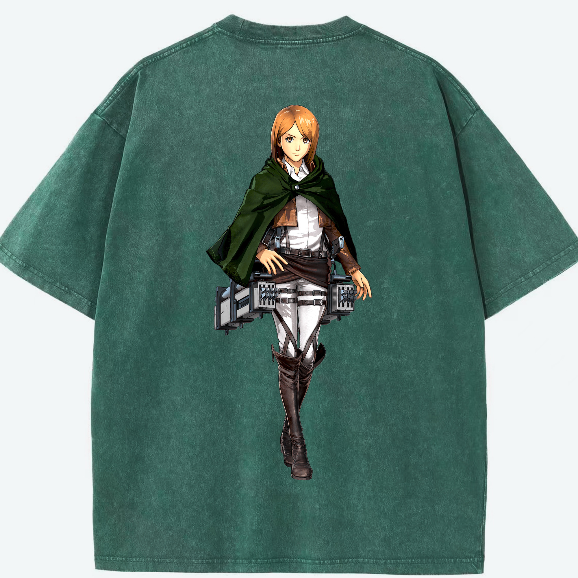 （画像用） 進撃の巨人 ペトラ·ラル Attack on Titan Petra Rall 綿100% ヴィンテージ風 半袖Tシャツ（背面プリント）